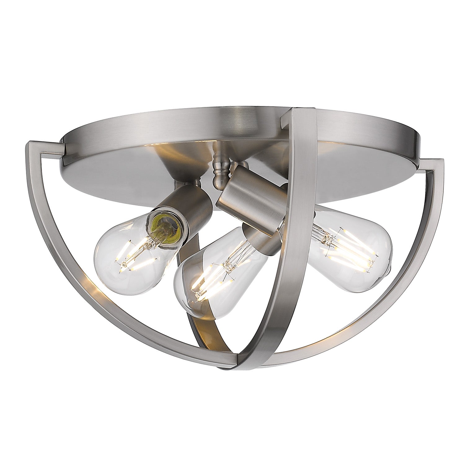 Golden - 3167-FM15 PW - Three Light Flush Mount - Colson PW - Pewter