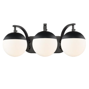 Golden - 3218-BA3 BLK-BLK - Three Light Bath Vanity - Dixon BLK - Matte Black