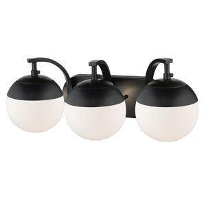 Golden - 3218-BA3 BLK-BLK - Three Light Bath Vanity - Dixon BLK - Matte Black