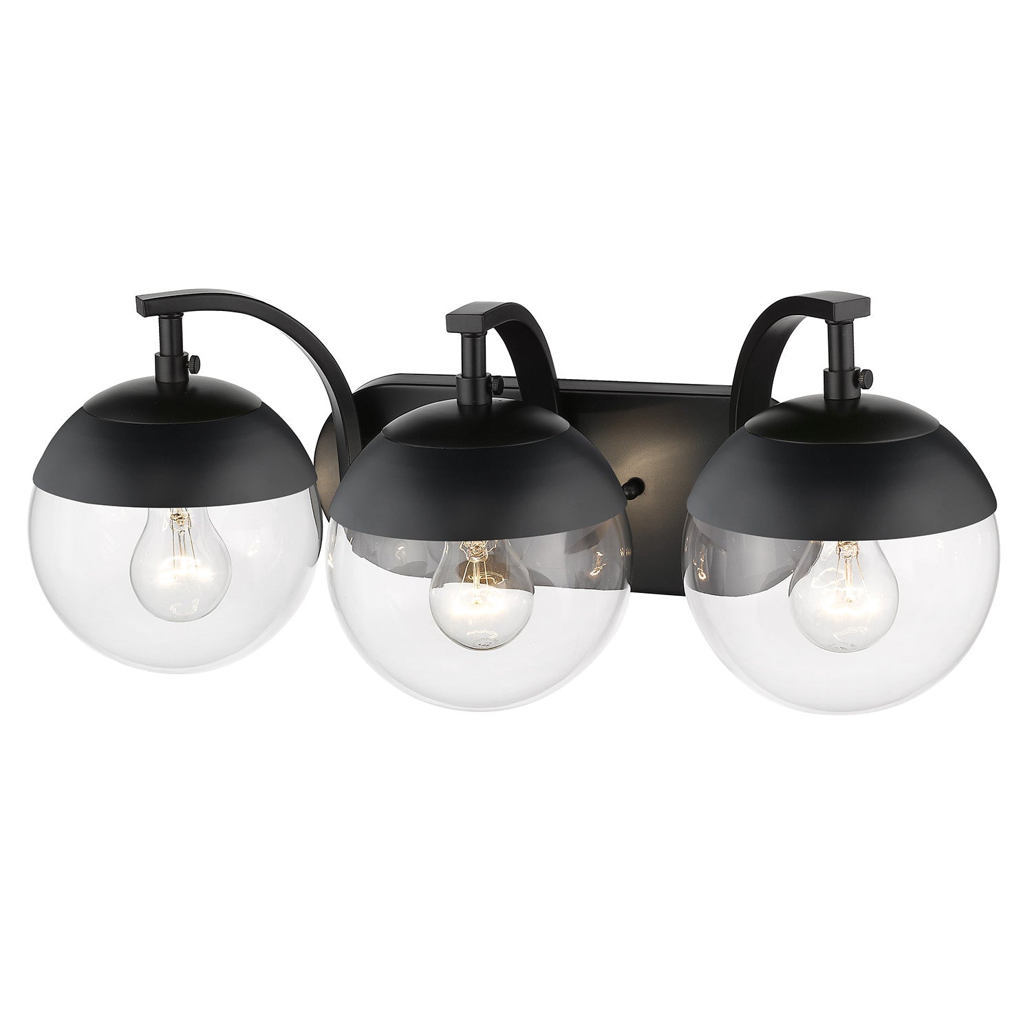 Golden - 3219-BA3 BLK-BLK - Three Light Bath Vanity - Dixon BLK - Matte Black