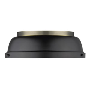 Golden - 3602-14 AB-BLK - Two Light Flush Mount - Duncan AB - Aged Brass