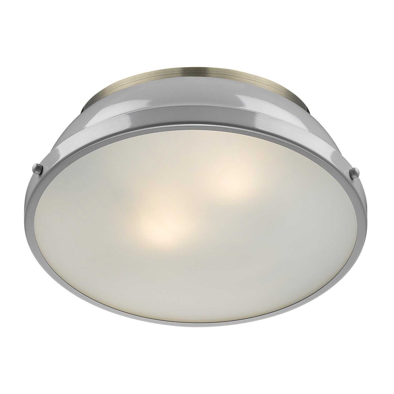 Golden - 3602-14 AB-GY - Two Light Flush Mount - Duncan AB - Aged Brass