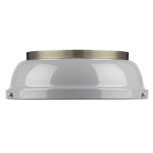 Golden - 3602-14 AB-GY - Two Light Flush Mount - Duncan AB - Aged Brass