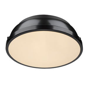 Golden - 3602-14 BLK-BK - Two Light Flush Mount - Duncan BLK - Matte Black