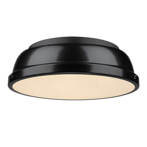 Golden - 3602-14 BLK-BK - Two Light Flush Mount - Duncan BLK - Matte Black