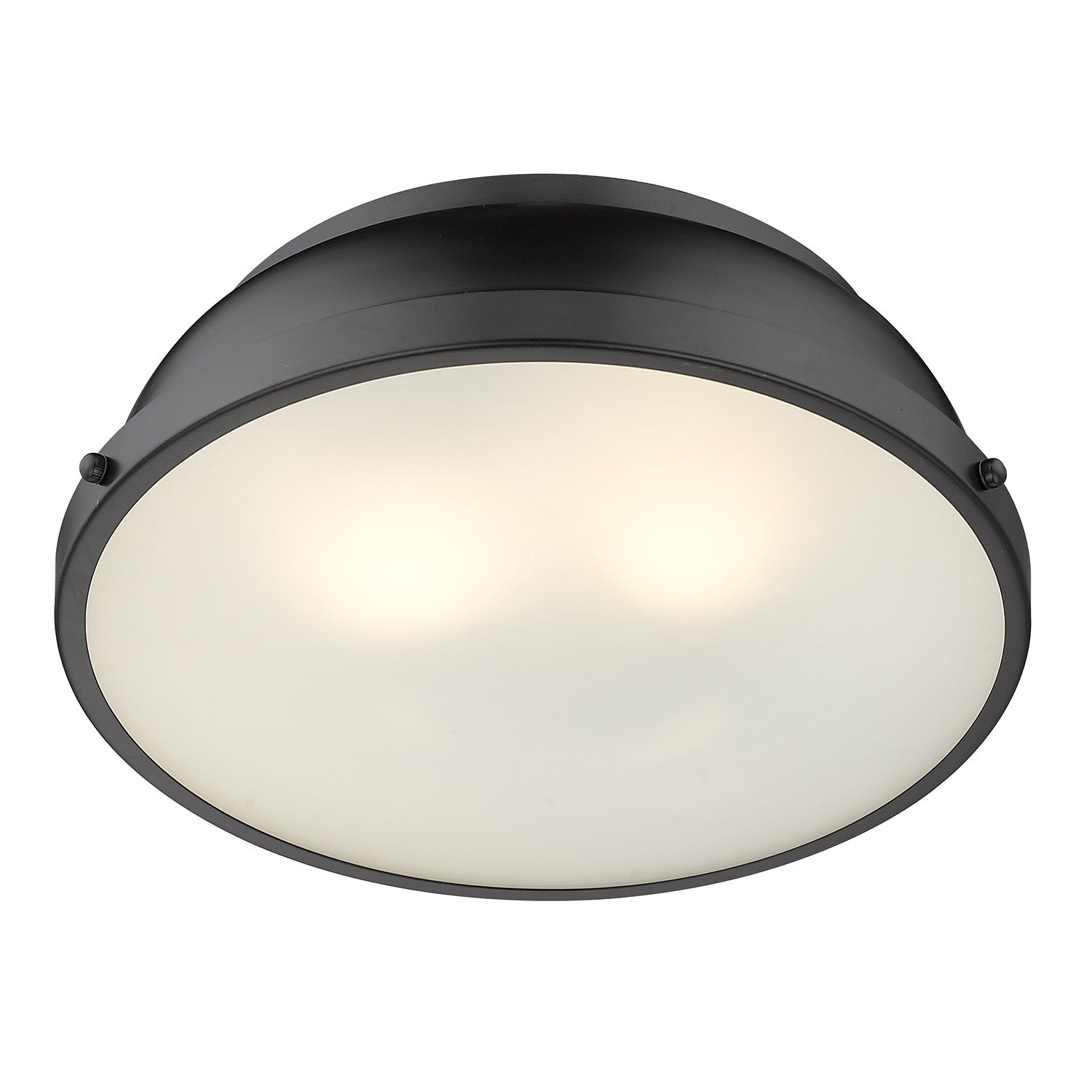 Golden - 3602-14 BLK-BLK - Two Light Flush Mount - Duncan BLK - Matte Black