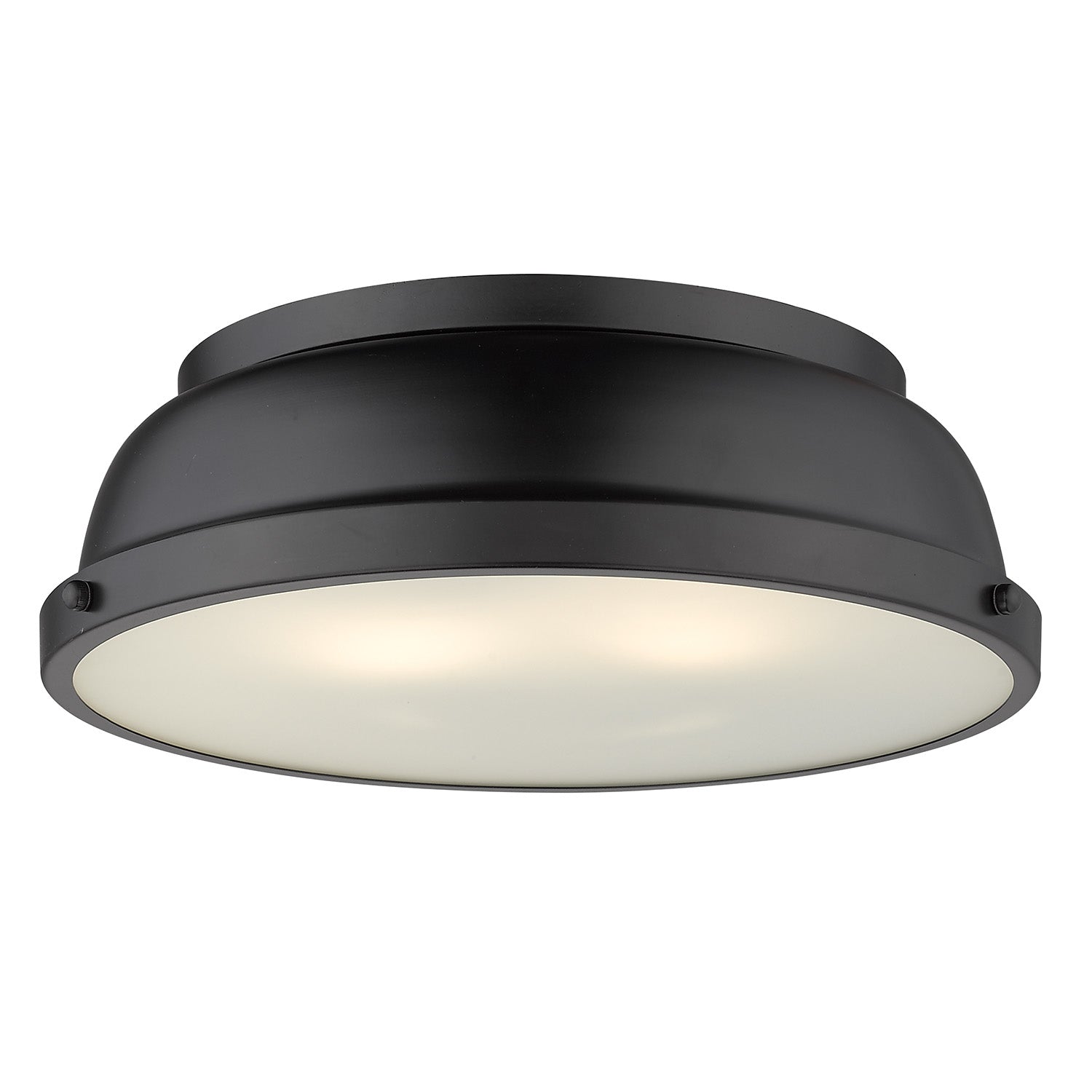 Golden - 3602-14 BLK-BLK - Two Light Flush Mount - Duncan BLK - Matte Black