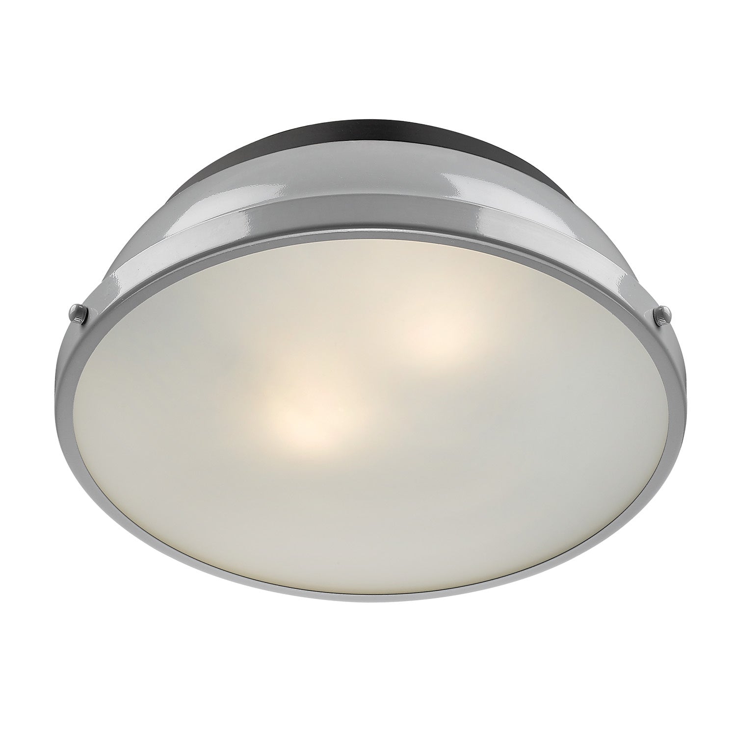 Golden - 3602-14 BLK-GY - Two Light Flush Mount - Duncan BLK - Matte Black