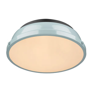 Golden - 3602-14 BLK-SF - Two Light Flush Mount - Duncan BLK - Matte Black