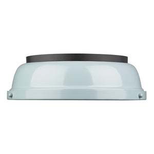 Golden - 3602-14 BLK-SF - Two Light Flush Mount - Duncan BLK - Matte Black