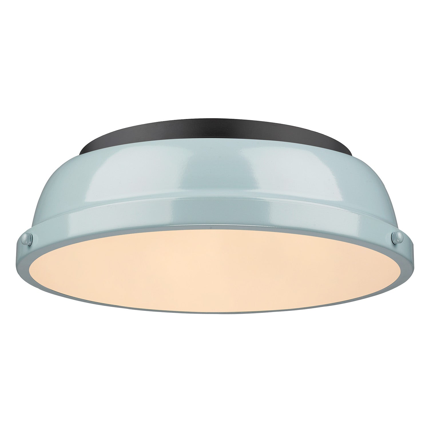 Golden - 3602-14 BLK-SF - Two Light Flush Mount - Duncan BLK - Matte Black