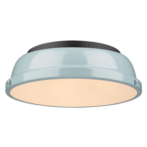 Golden - 3602-14 BLK-SF - Two Light Flush Mount - Duncan BLK - Matte Black