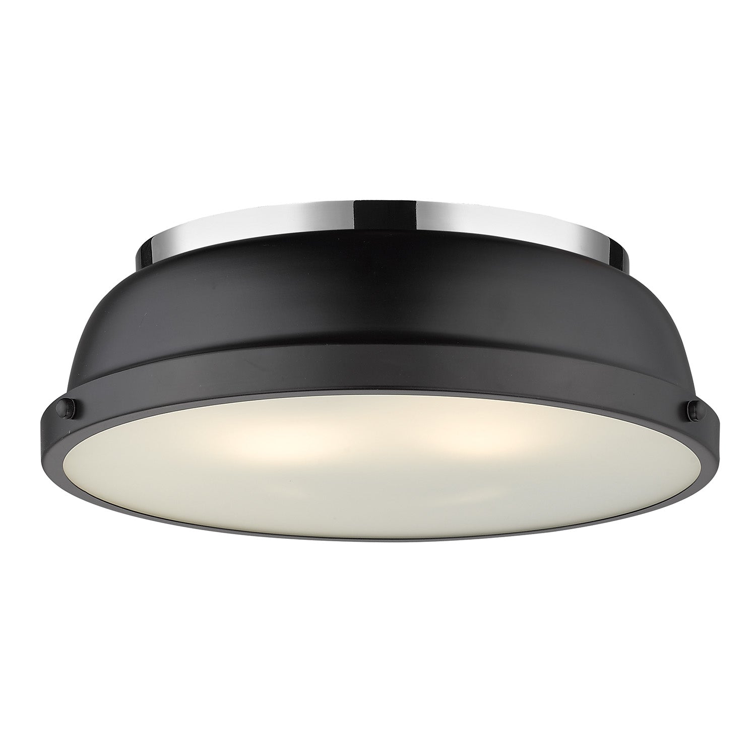 Golden - 3602-14 CH-BLK - Two Light Flush Mount - Duncan CH - Chrome