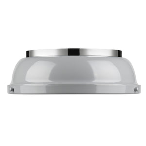 Golden - 3602-14 CH-GY - Two Light Flush Mount - Duncan CH - Chrome