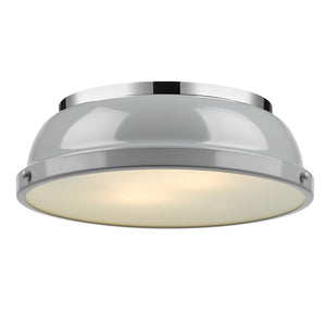 Golden - 3602-14 CH-GY - Two Light Flush Mount - Duncan CH - Chrome