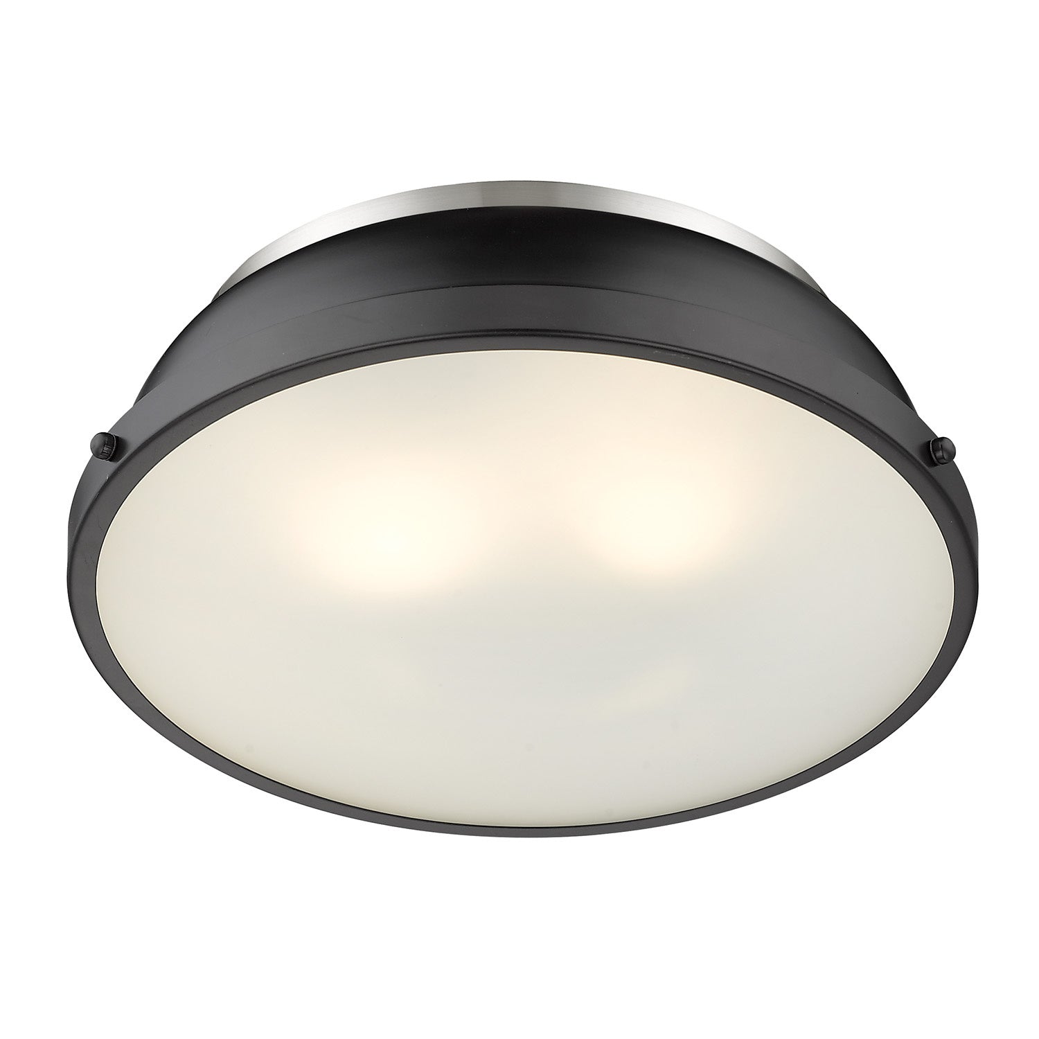 Golden - 3602-14 PW-BLK - Two Light Flush Mount - Duncan PW - Pewter