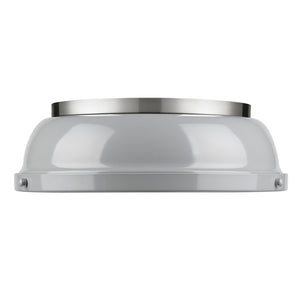 Golden - 3602-14 PW-GY - Two Light Flush Mount - Duncan PW - Pewter