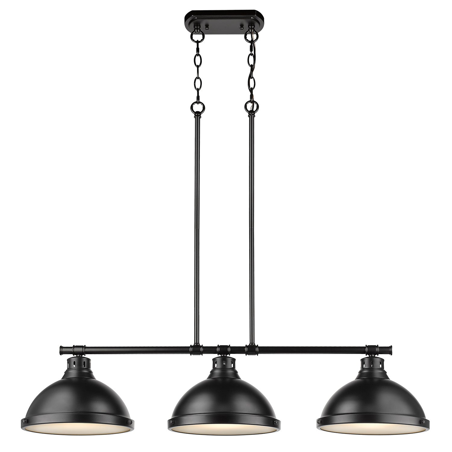 Golden - 3602-3LP BLK-BLK - Three Light Linear Pendant - Duncan BLK - Matte Black