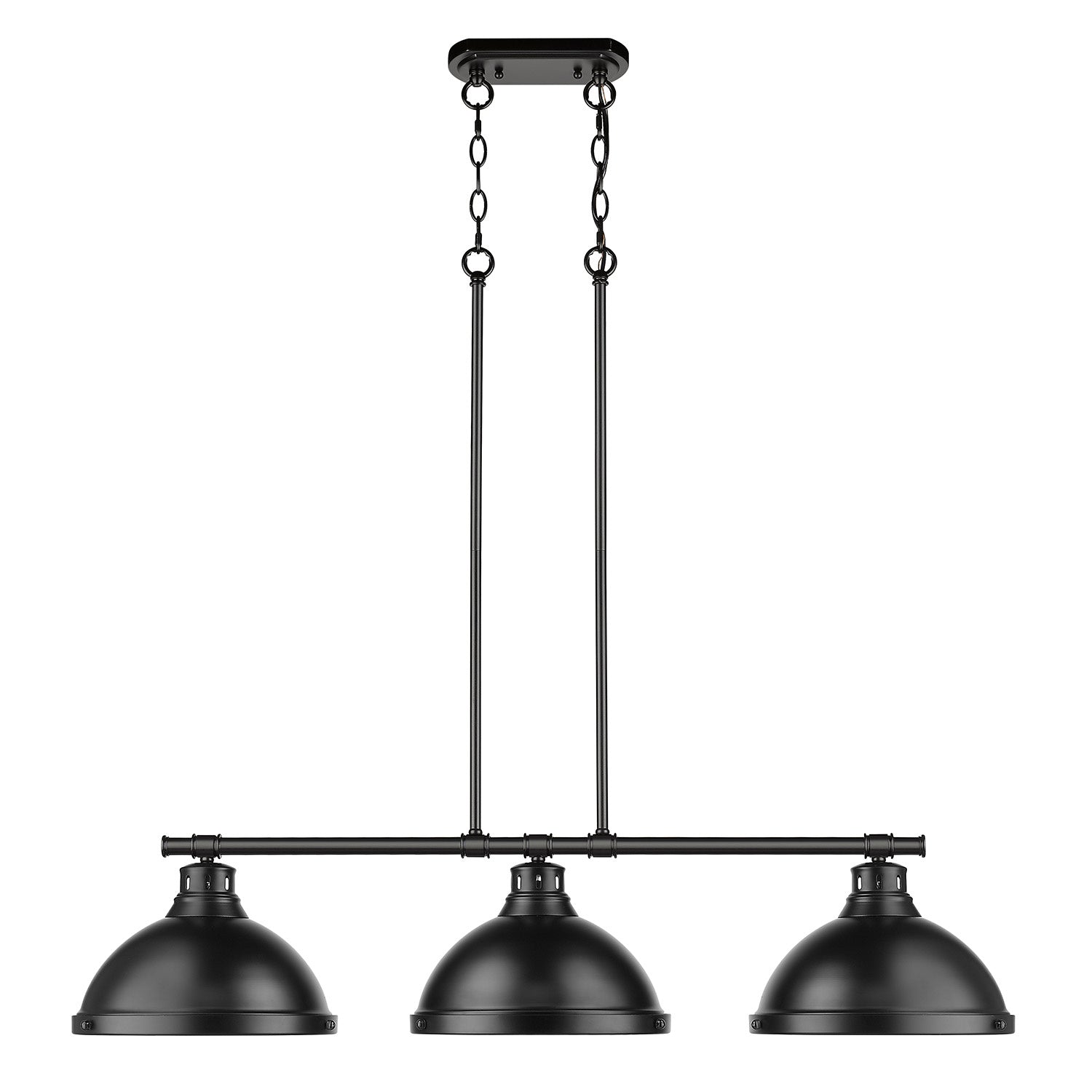 Golden - 3602-3LP BLK-BLK - Three Light Linear Pendant - Duncan BLK - Matte Black