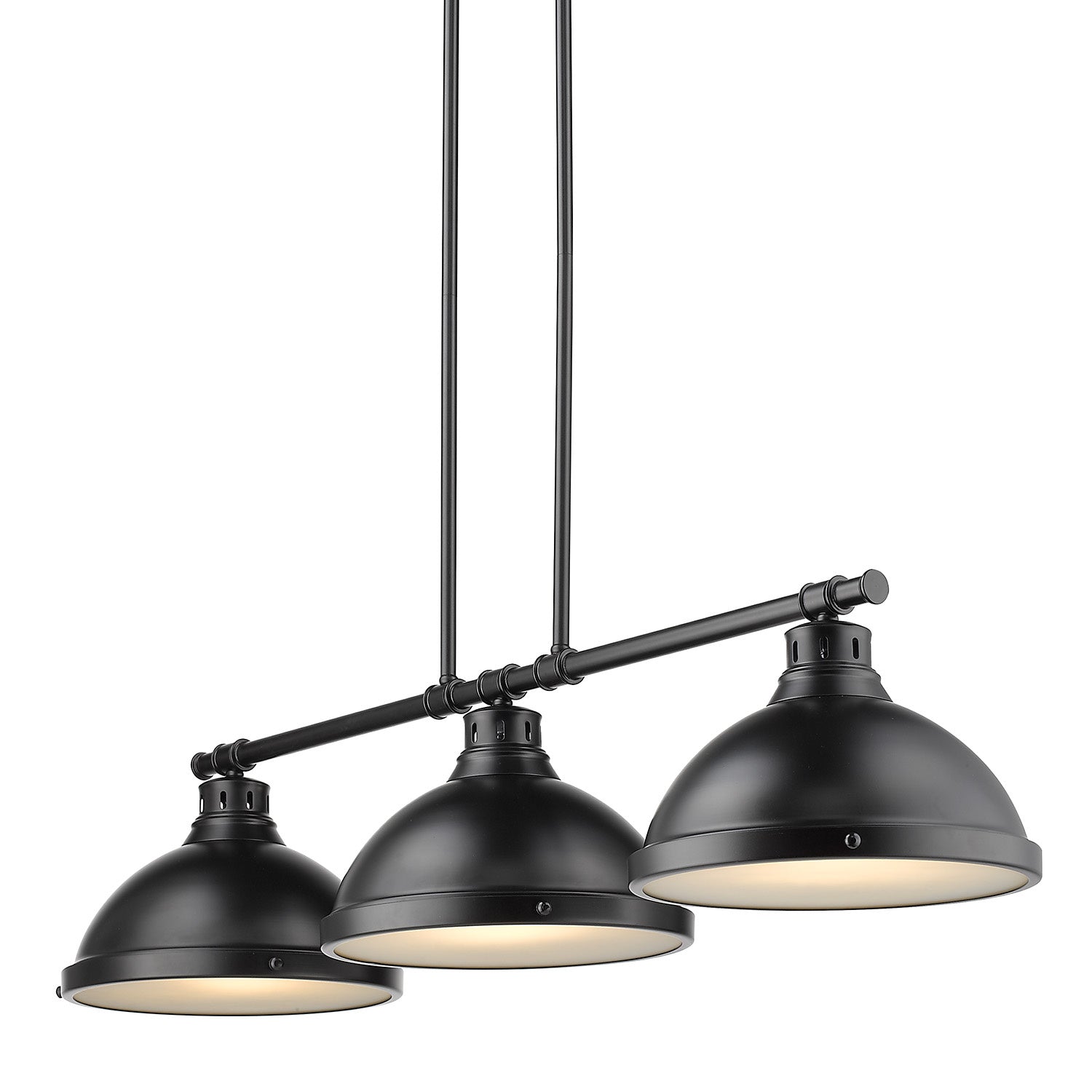 Golden - 3602-3LP BLK-BLK - Three Light Linear Pendant - Duncan BLK - Matte Black