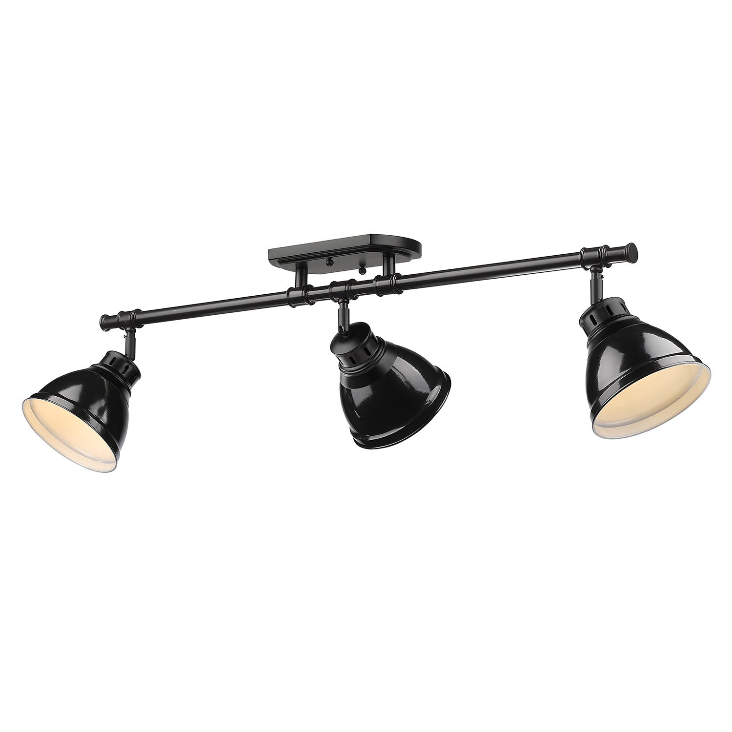 Golden - 3602-3SF BLK-BK - Three Light Semi-Flush Mount - Duncan BLK - Matte Black