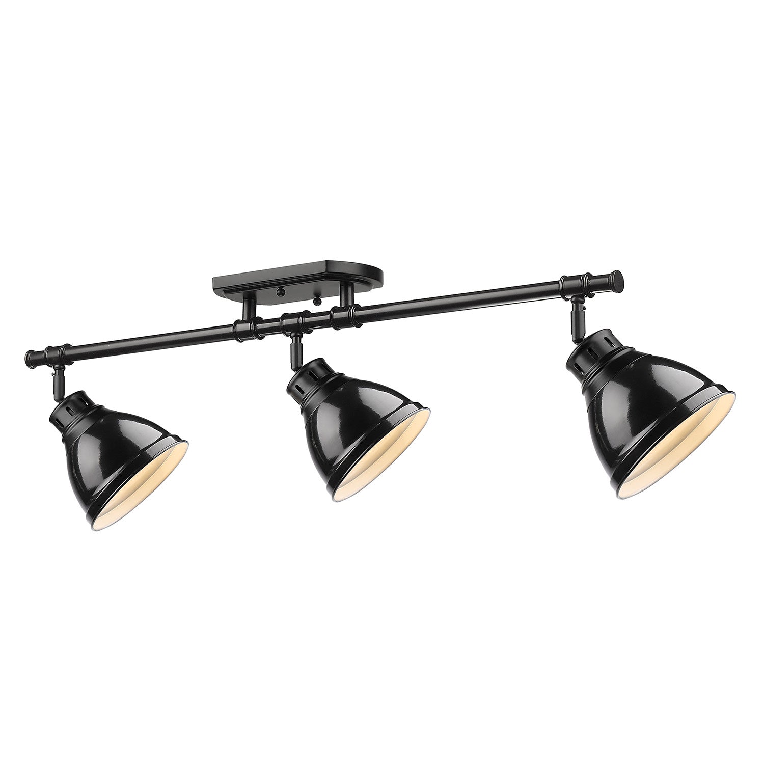 Golden - 3602-3SF BLK-BK - Three Light Semi-Flush Mount - Duncan BLK - Matte Black