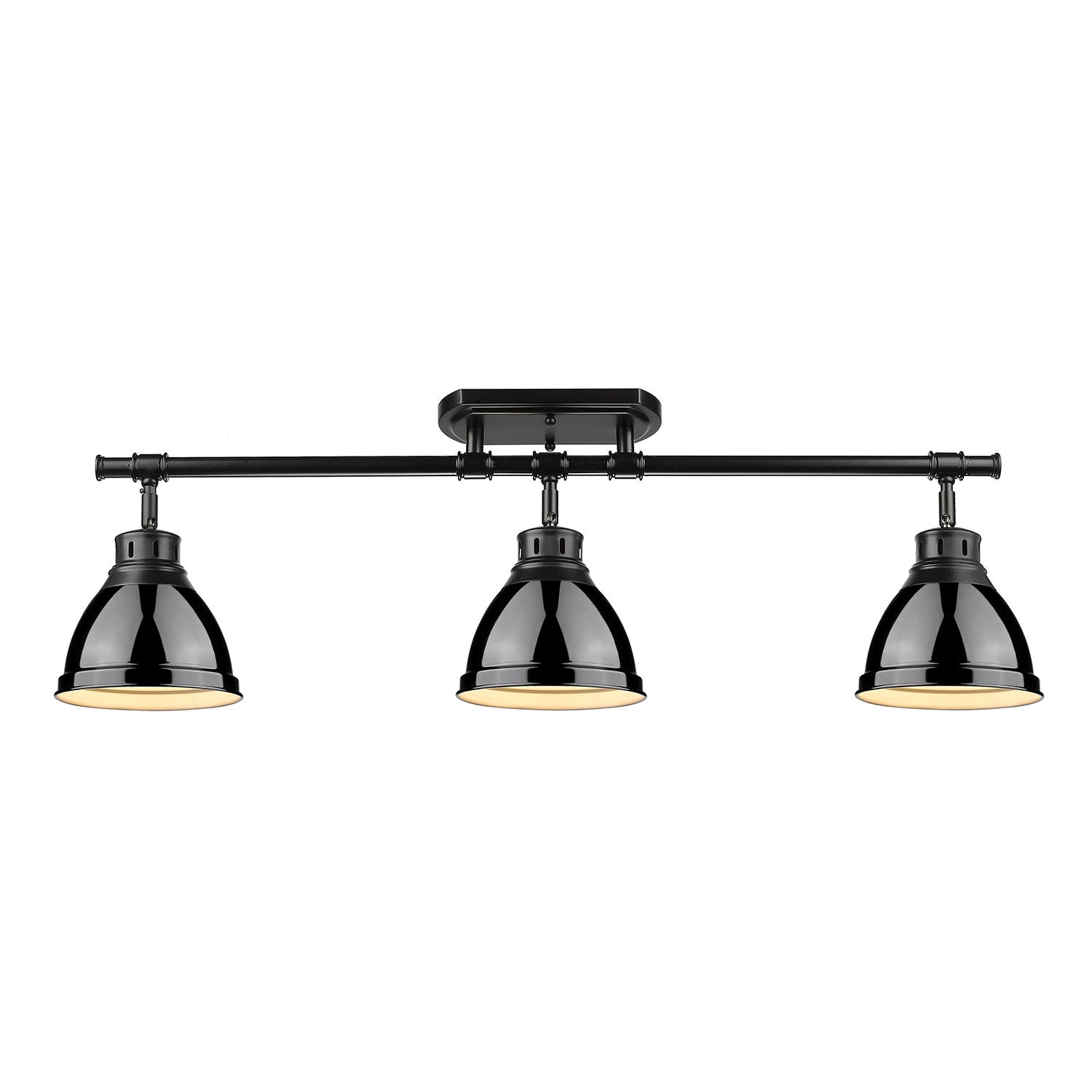 Golden - 3602-3SF BLK-BK - Three Light Semi-Flush Mount - Duncan BLK - Matte Black