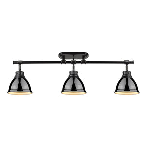 Golden - 3602-3SF BLK-BK - Three Light Semi-Flush Mount - Duncan BLK - Matte Black