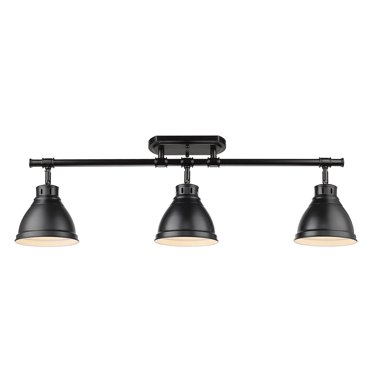 Golden - 3602-3SF BLK-BLK - Three Light Semi-Flush Mount - Duncan BLK - Matte Black