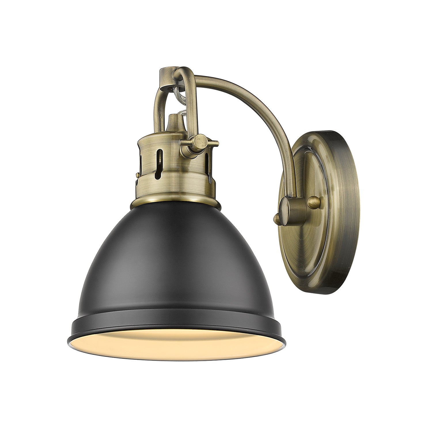 Golden - 3602-BA1 AB-BLK - One Light Bath Vanity - Duncan AB - Aged Brass