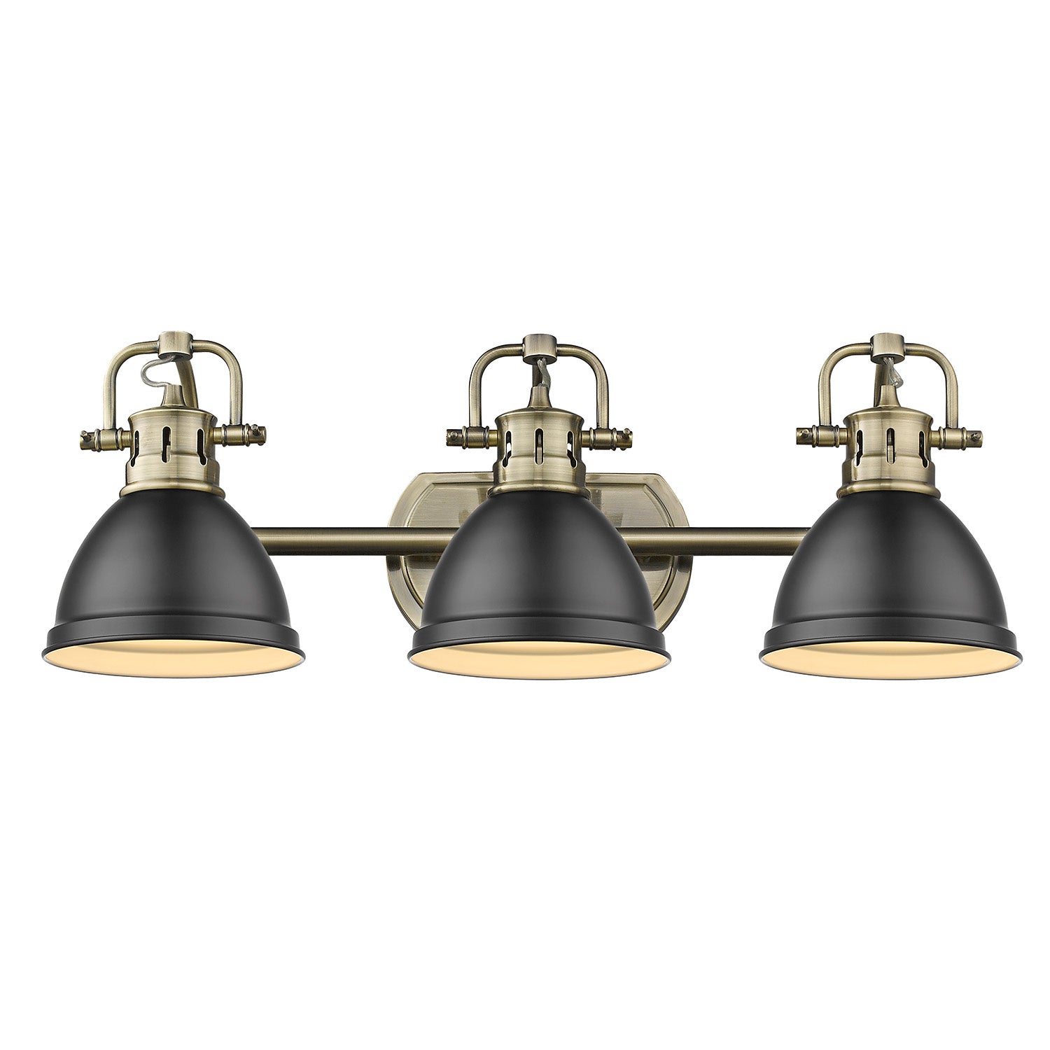 Golden - 3602-BA3 AB-BLK - Three Light Bath Vanity - Duncan AB - Aged Brass