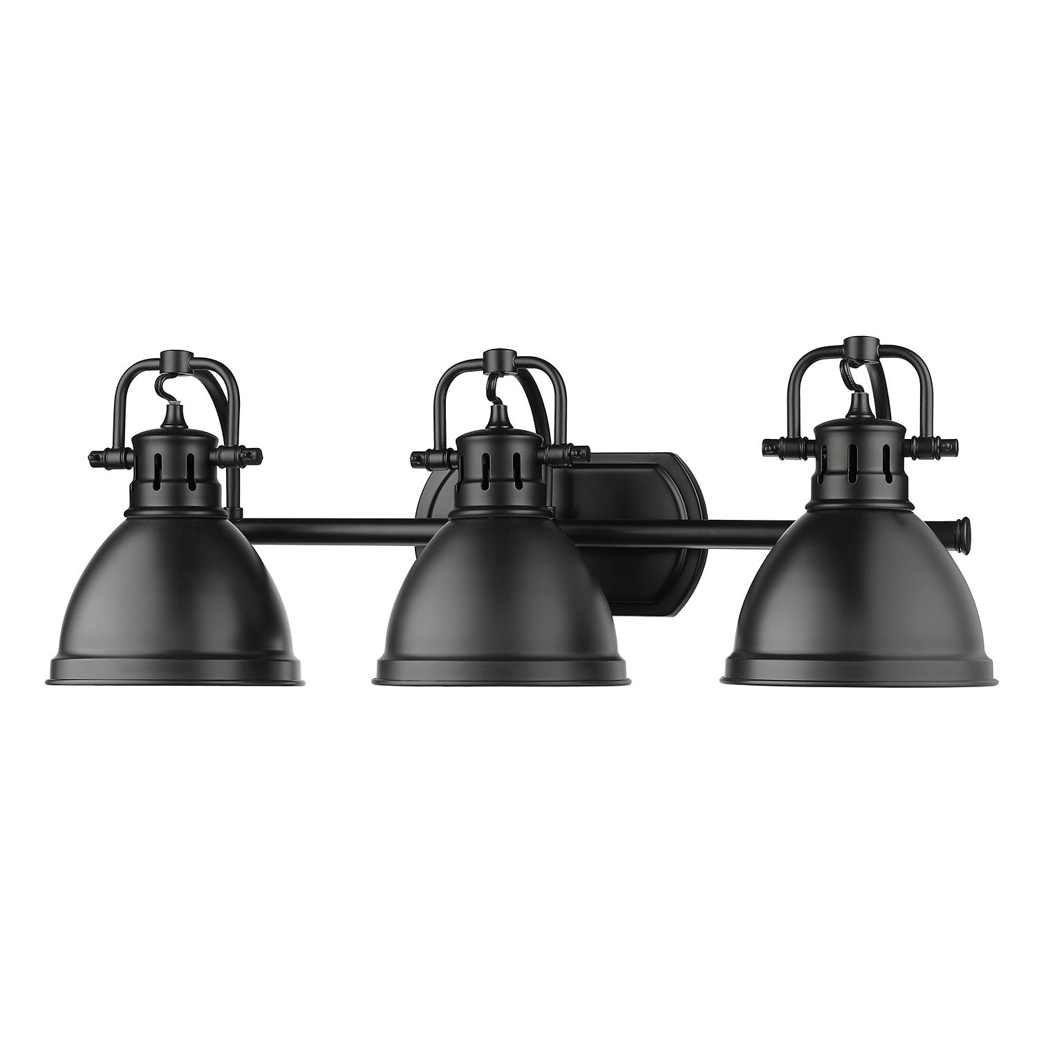 Golden - 3602-BA3 BLK-BLK - Three Light Bath Vanity - Duncan BLK - Matte Black