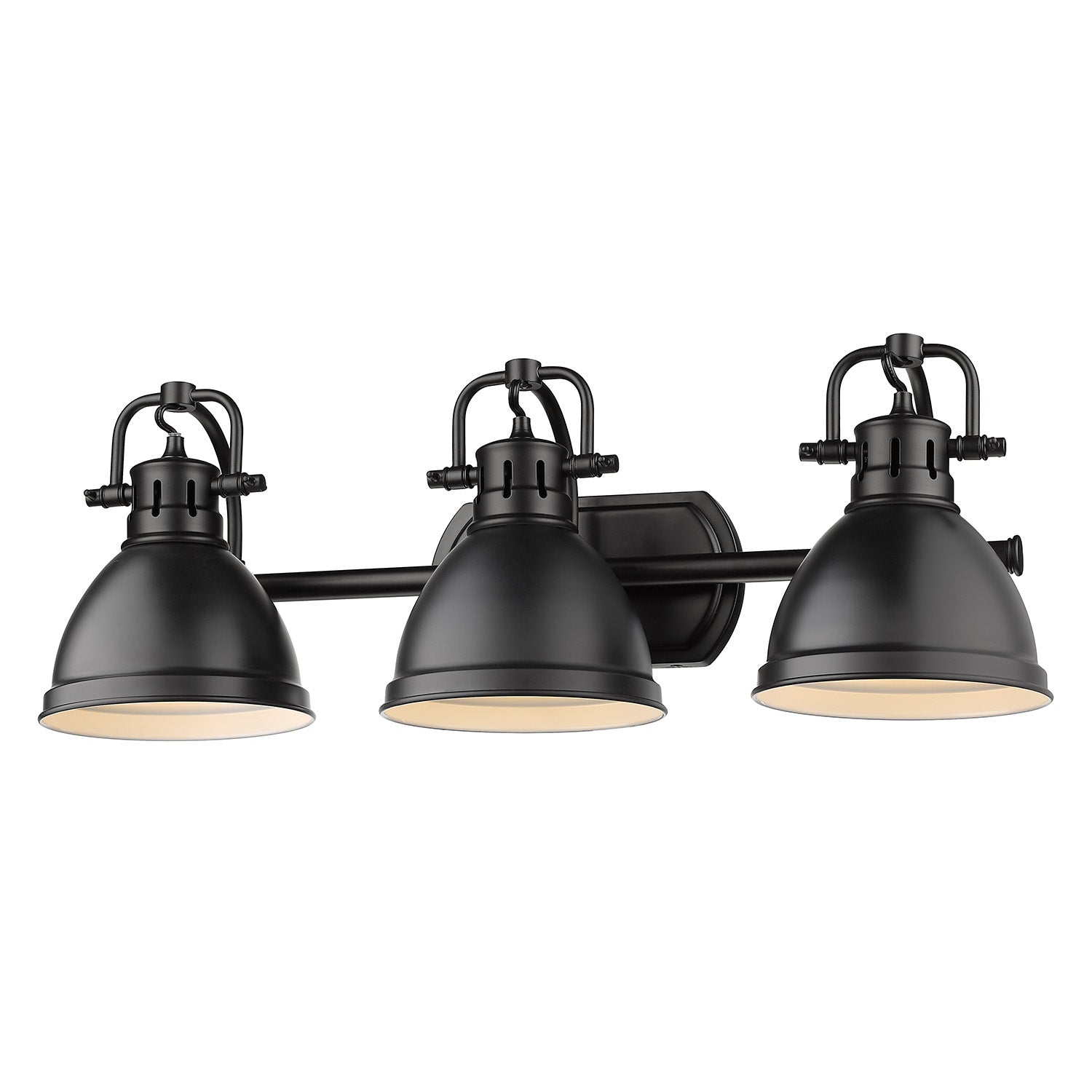 Golden - 3602-BA3 BLK-BLK - Three Light Bath Vanity - Duncan BLK - Matte Black