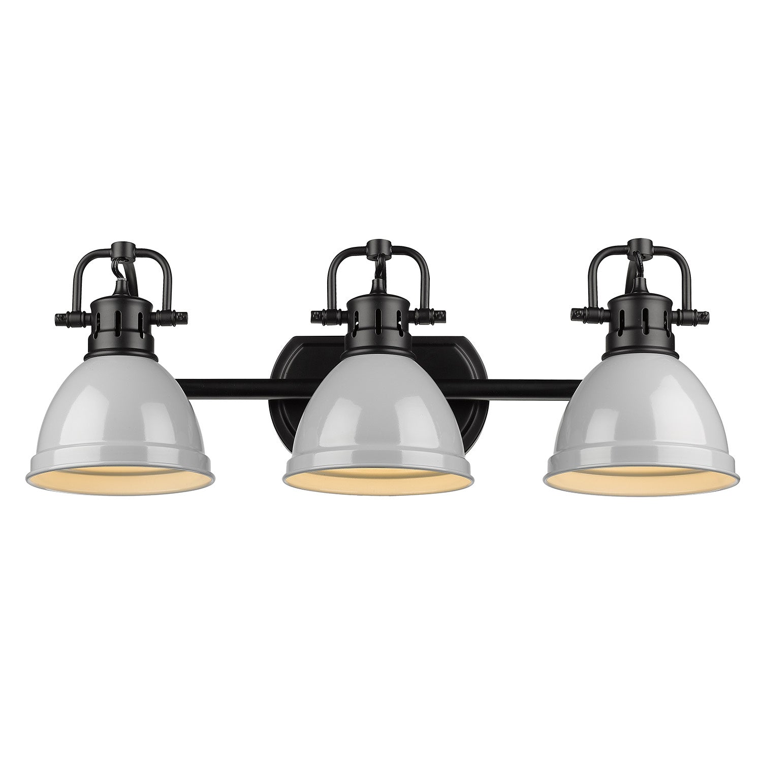 Golden - 3602-BA3 BLK-GY - Three Light Bath Vanity - Duncan BLK - Matte Black