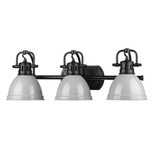 Golden - 3602-BA3 BLK-GY - Three Light Bath Vanity - Duncan BLK - Matte Black