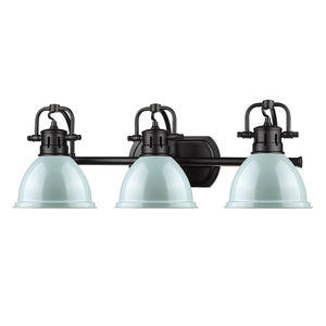 Golden - 3602-BA3 BLK-SF - Three Light Bath Vanity - Duncan BLK - Matte Black