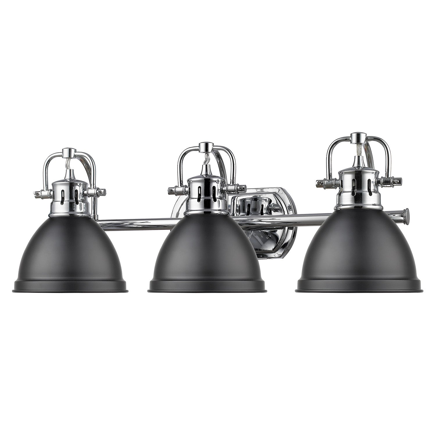 Golden - 3602-BA3 CH-BLK - Three Light Bath Vanity - Duncan CH - Chrome