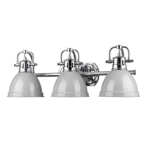 Golden - 3602-BA3 CH-GY - Three Light Bath Vanity - Duncan CH - Chrome