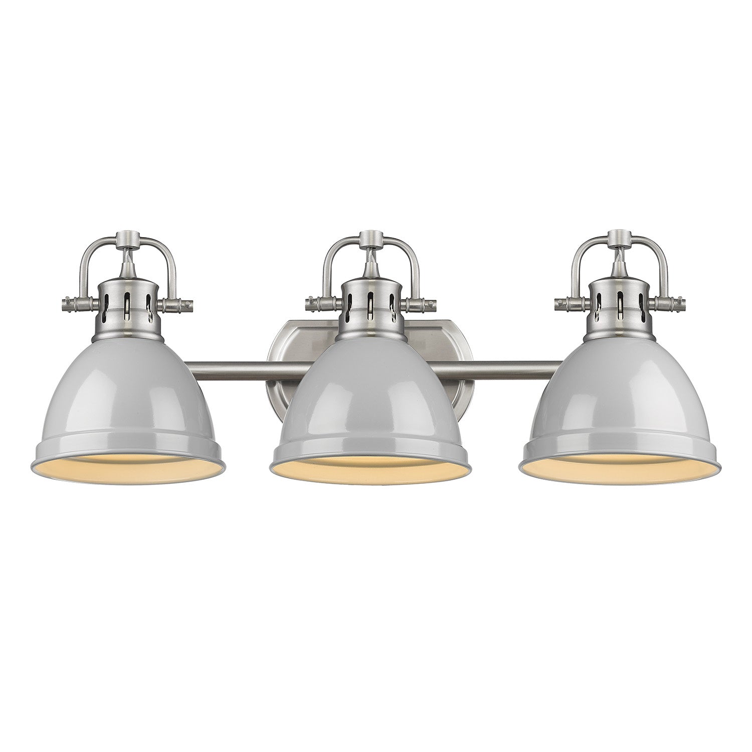 Golden - 3602-BA3 PW-GY - Three Light Bath Vanity - Duncan PW - Pewter