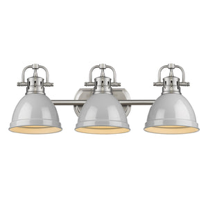 Golden - 3602-BA3 PW-GY - Three Light Bath Vanity - Duncan PW - Pewter