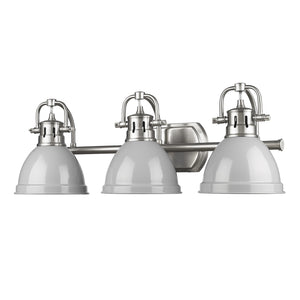 Golden - 3602-BA3 PW-GY - Three Light Bath Vanity - Duncan PW - Pewter