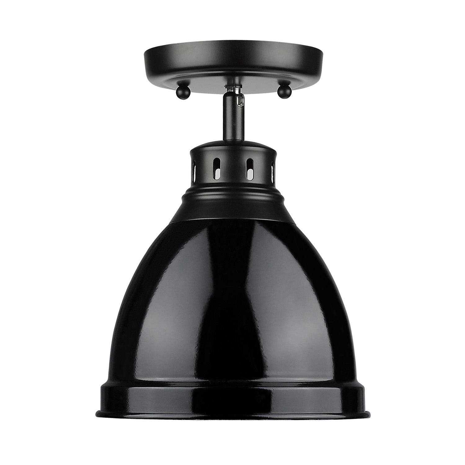 Golden - 3602-FM BLK-BK - One Light Flush Mount - Duncan BLK - Matte Black