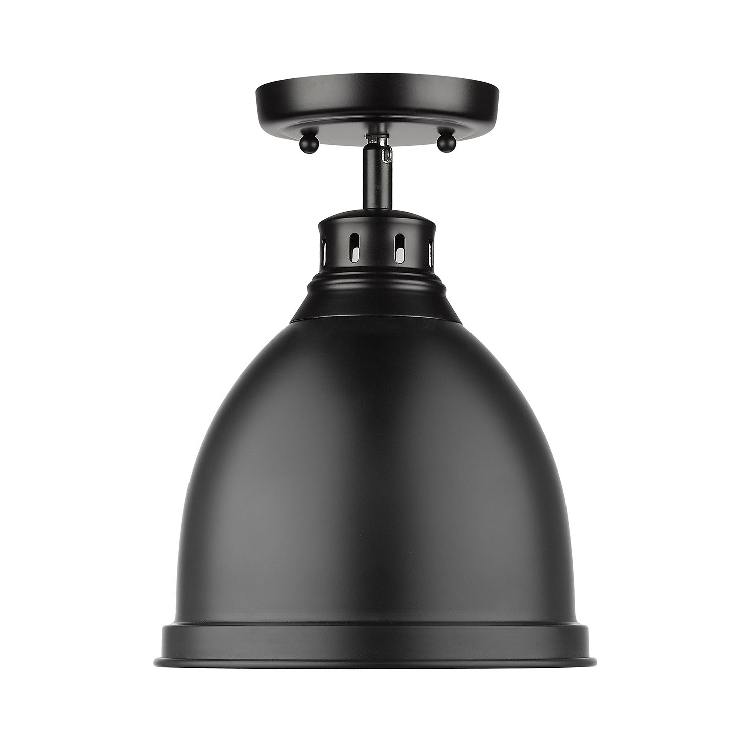 Golden - 3602-FM BLK-BLK - One Light Flush Mount - Duncan BLK - Matte Black