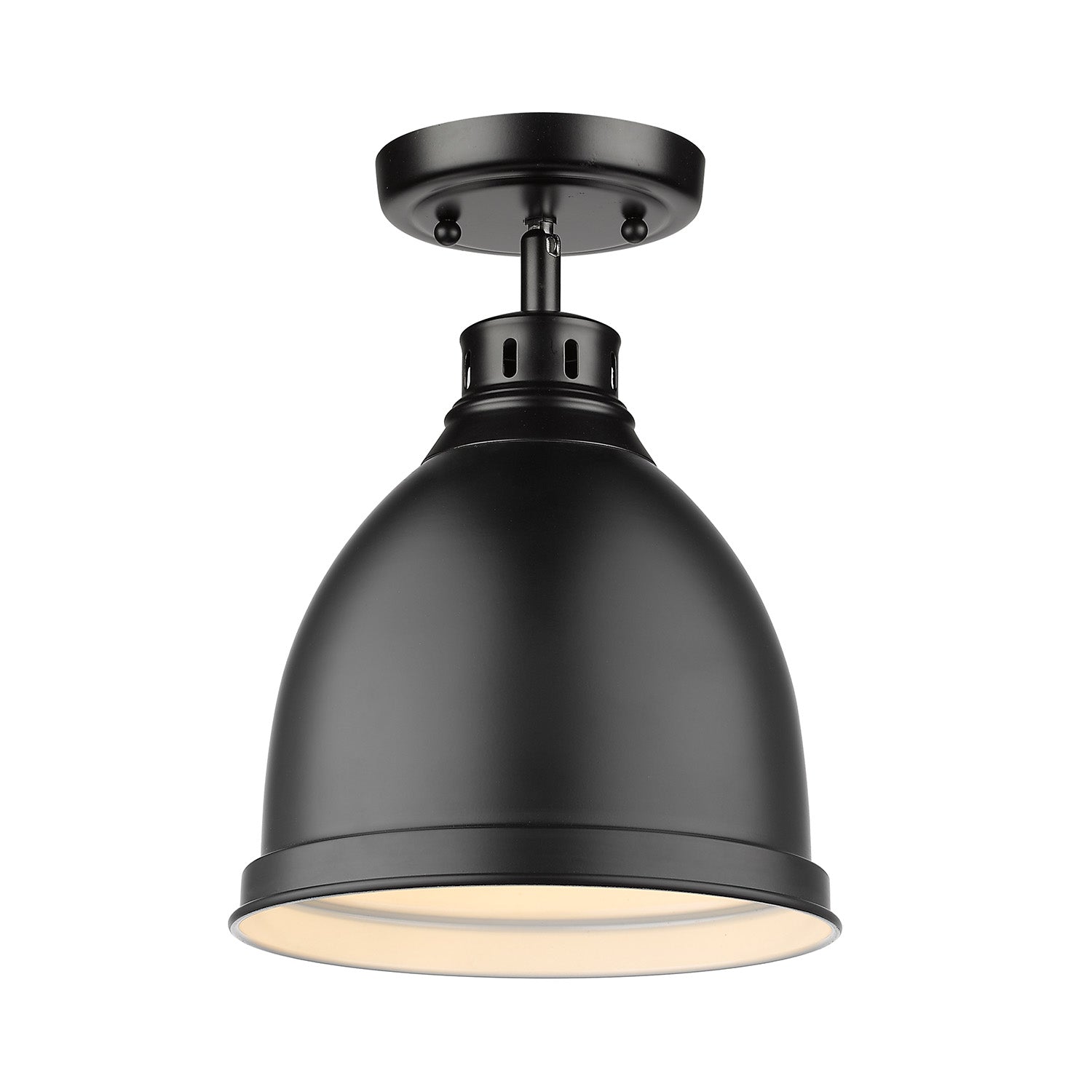 Golden - 3602-FM BLK-BLK - One Light Flush Mount - Duncan BLK - Matte Black