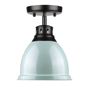 Golden - 3602-FM BLK-SF - One Light Flush Mount - Duncan BLK - Matte Black