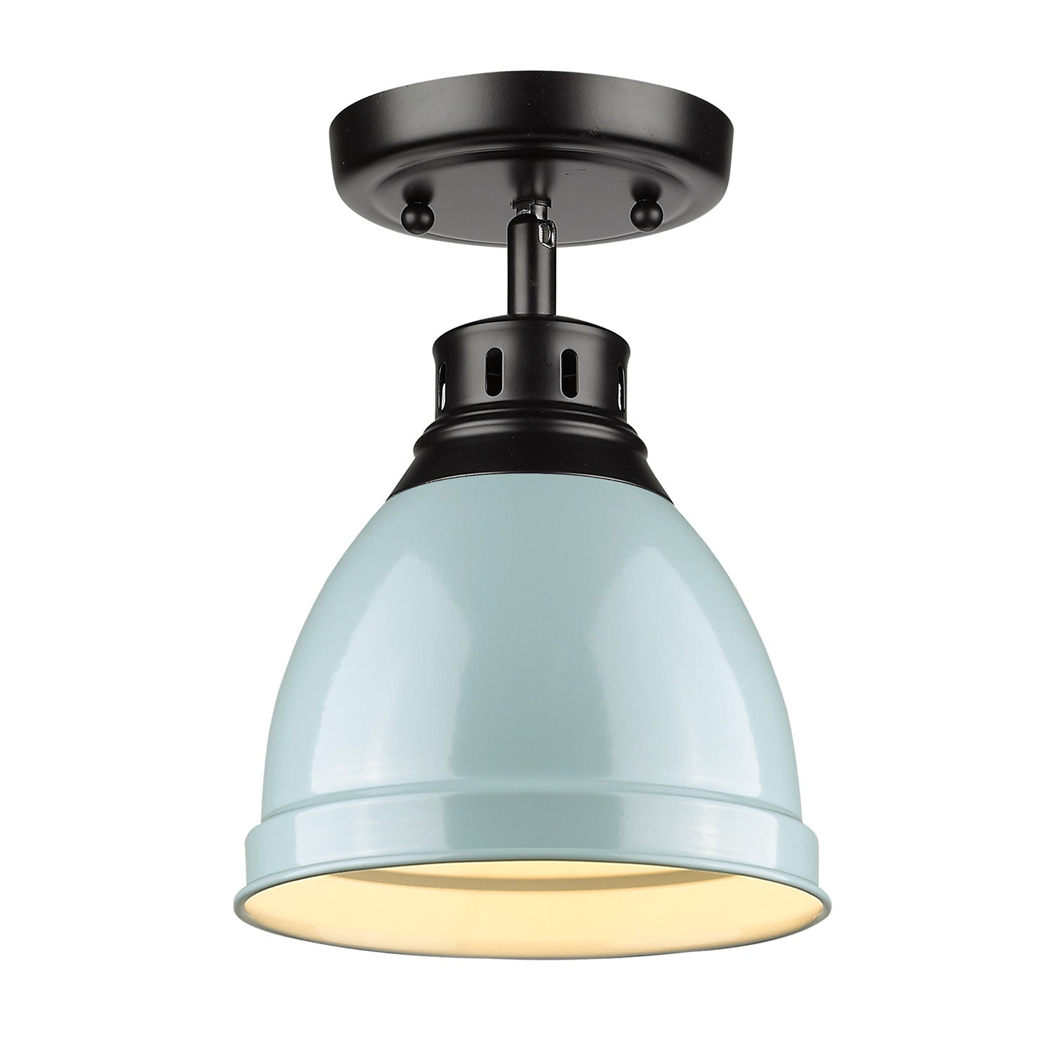 Golden - 3602-FM BLK-SF - One Light Flush Mount - Duncan BLK - Matte Black