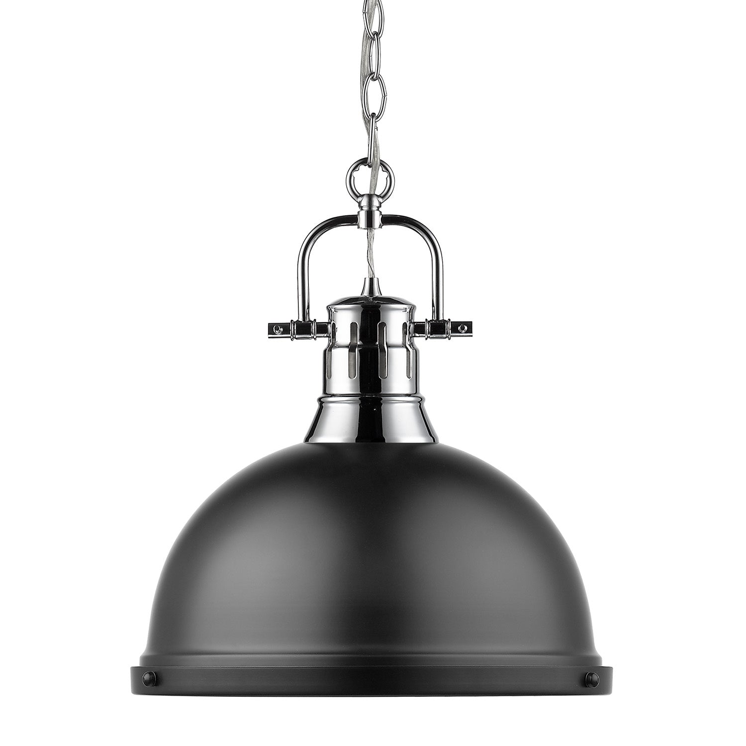 Golden - 3602-L CH-BLK - One Light Pendant - Duncan CH - Chrome