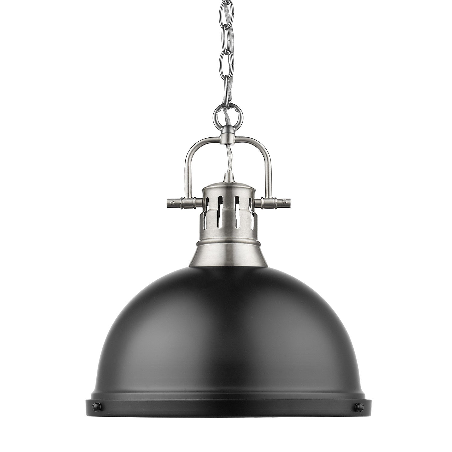 Golden - 3602-L PW-BLK - One Light Pendant - Duncan PW - Pewter