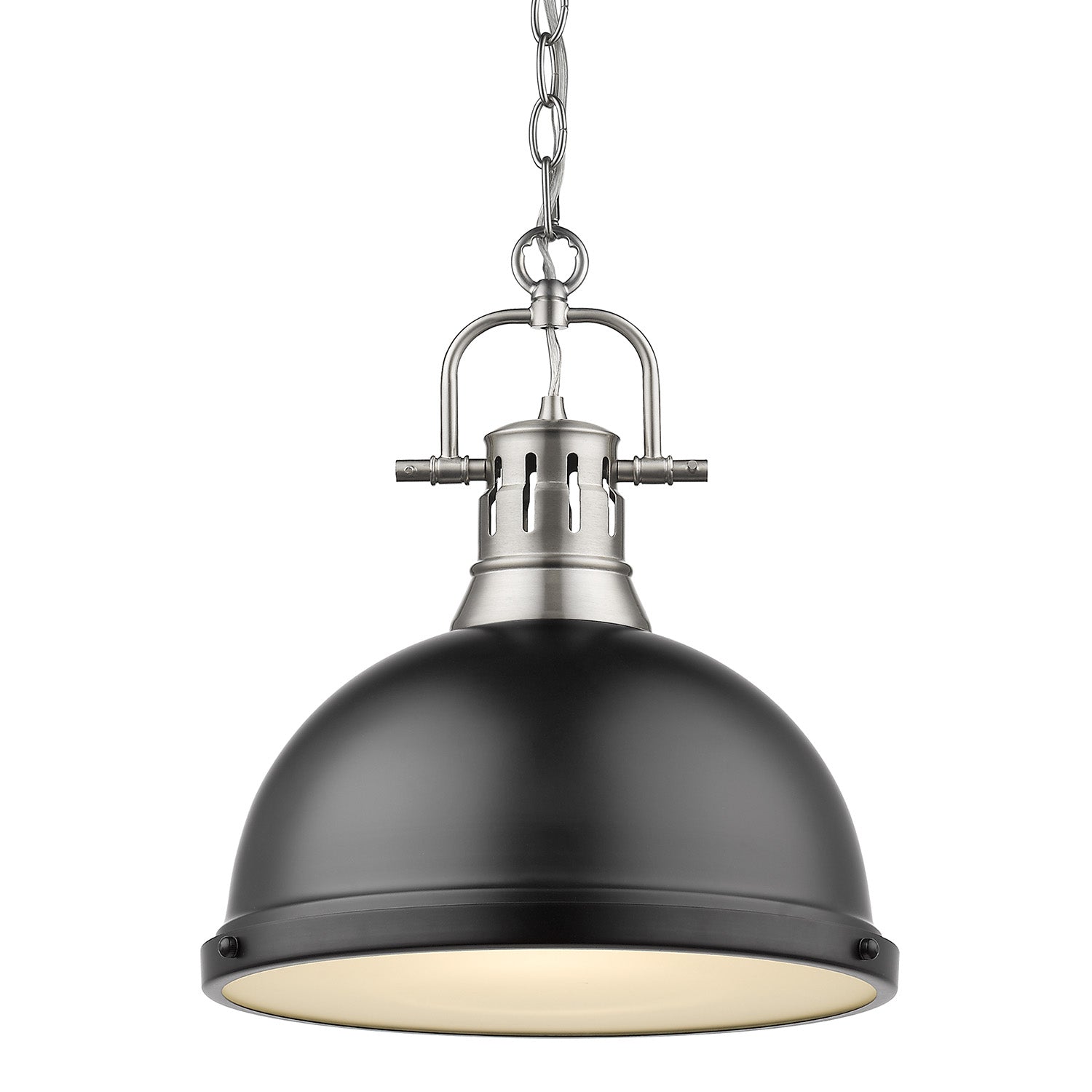 Golden - 3602-L PW-BLK - One Light Pendant - Duncan PW - Pewter