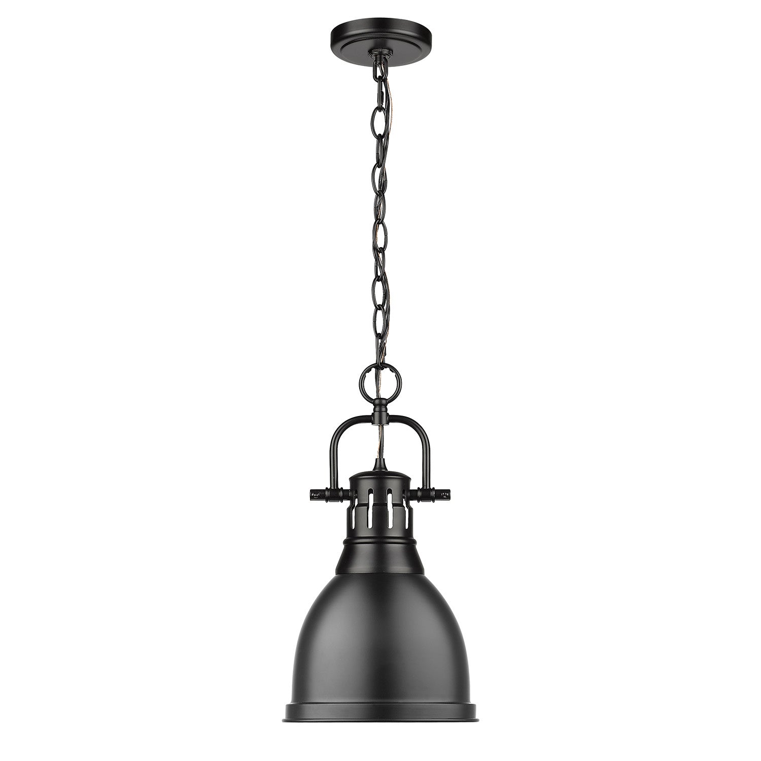 Golden - 3602-S BLK-BLK - One Light Pendant - Duncan BLK - Matte Black